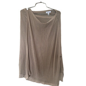 Nordstrom Women's V-Neck Lightweight Wrap, Open Knit Summer Sweater in Taupe